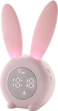 VCFDZCFD Leuke Bunny Ear LED Digitale Wekker Elektronische USB Sound Control Nachtlampje Bureauklok Woondecoratie (Kleur: C) (C)