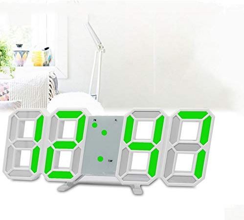 FMHCTA 1pc Digitale LED Spiegel Display Wekker Multifunctionele Snooze Bureauklok Temperatuur Kalender USB AAA Aangedreven Elektronische (Kleur: C) (A)