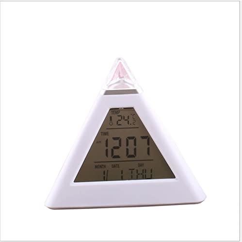 FMHCTA Kinderen Wekker Digitale Wekker LED Veranderende Digitale Tafel Wekker Bureau Thermometer Nacht Gloeiende LCD Klok Kegel Stijl Thuis Tafeldecoratie