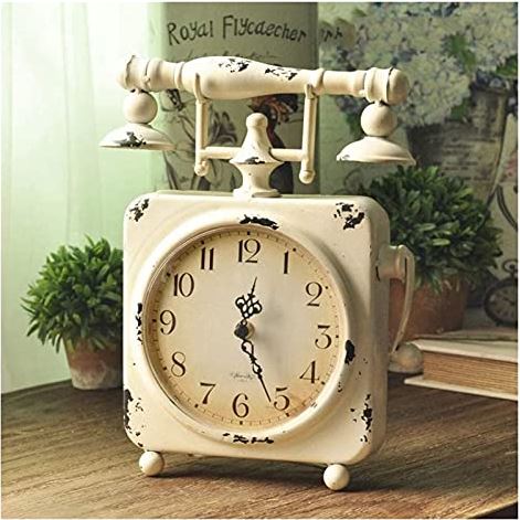 SHANGRONG Taiwan Clock Creative Clock Telefoon smeedijzeren retro ornamenten Amerikaanse woningdecoratie meubels wekker