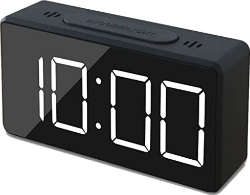 gjkjhb XWWDP Kleine mini digitale wekker for reizen met LED-tijd of temperatuurdisplay, snooze, verstelbare helderheid (Color : Black)