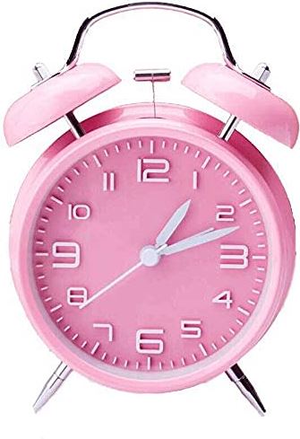 FMHCTA Wekker, elektrische klokken gemaakt voor slaapkamer, nachtkastje (kleur: blauw) (roze)