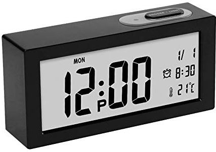 Lwieui-NZ Mini Wekker Smart LCD Digitaal Display Mute Lichtgevende Wekker Met Snooze, Nachtlampje, Batterijen Aangedreven Geweldig Cadeau Klassieke Eenvoudige Wekker (Kleur: Rood, Maat: 15x3,8x7cm)