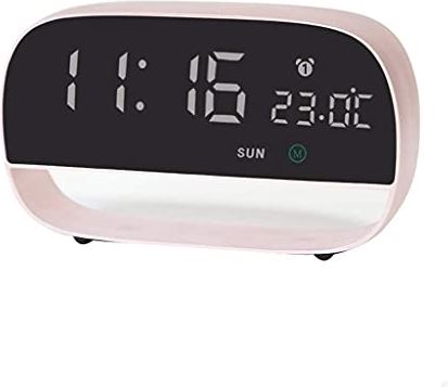 FMHCTA Wekker Wekker wakker worden Elektrische wekker Aangedreven wekker Student Mute Nachtkastje Lichtgevend digitaal kinderalarm Slimme elektronische klok (kleur: B) (A)