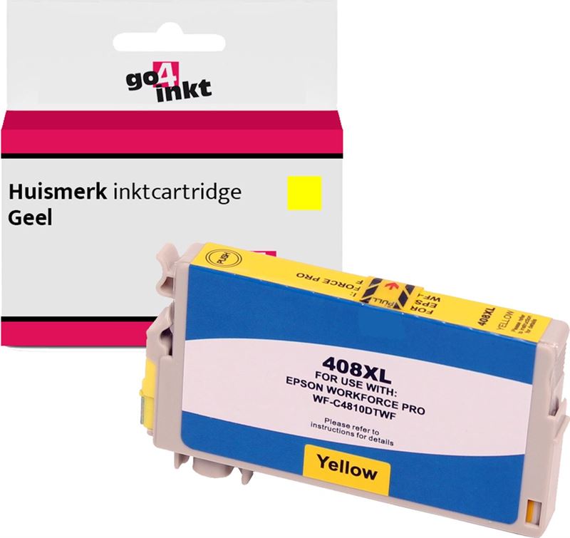 Go4inkt Compatible met Epson 408XL 408L yellow geel inktcartridge, van