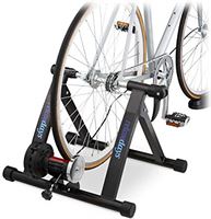 Relaxdays Uniseks wieltrainer voor volwassenen, fietstrainer voor banden van 26-28 inch, tot 150 kg, inklapbaar, binnen, magneetrem, zwart, 1 stuk
