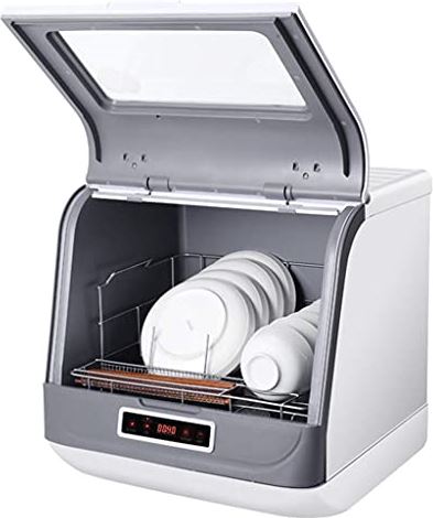 Tumblre Vaatwasser Volautomatische huishoudelijke kleine desktopvaatwasser Geen behoefte om een stand-alone vaatwasmachine te installeren (Wit 45,5 x 40 x 45 cm)