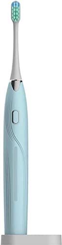 XiangWen Elektrische tandenborstel, USB oplaadbaar, 5 modi met ingebouwde 2 mins Timer, Whitening Cleaning Soft Bristle, waterdichte aangedreven tandenborstel (5 kleuren), blauw