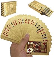 LuxeBass Kaartspel, Gouden Kaartspel, Gouden speelkaarten, Gouden waterdichte speelkaarten, Pokerkaarten, Dek met waterdichte kaarten, Wasbaar en flexibel, Hoogwaardig plastic materiaal, Gebruik voor feest en spel