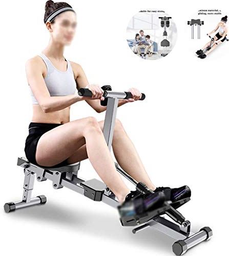 DJGA-JDFH Opvouwbare roeimachines Roeimachine Opvouwbare roeimachine, verstelbaar roeiapparaat, indoor gewichtsverlies en spieropbouwende buiktraining Fitnessapparatuur (zwart 142 * 30 * 48 cm)