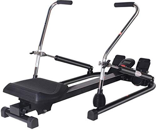 DJGA-JDFH Opvouwbare roeimachines Roeimachine voor thuisgebruik, opvouwbare verstelbare weerstand Hydraulische roeier, roeimachine Fitness Cardio-training, zwart zilverkleur