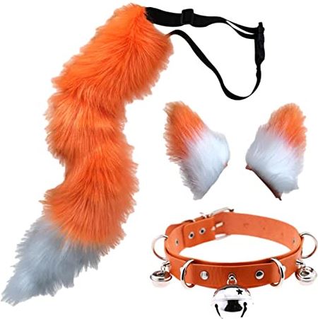 PINGPAI Faux Wolf oor staart set | Kattenoren en staartset,Oor Staart Set voor Volwassen Kinderen Halloween Fancy Party Cosplay Kostuum Geschenken