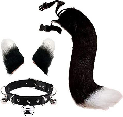 Generic Faux Cat Ear Tail Set,Nepbont oren en staart set | Halloween Kat Wolf Faux Fur Staart Oor Set voor Volwassen Kinderen Party Cosplay Kostuum Geschenken