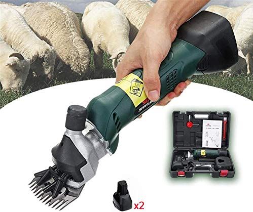 QHYTL Portable Professional Cordless Electric Sheep Shearing Machine Clippers,200W & 4000mah Battery Sheep Shears Grooming Supplies for Shaving Fur Wool in Livestock,Backup Battery and Free Suit