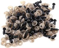 Fdit Plastic ogen voor pluche dieren en poppen, met plastic ringen, 4 maten (100 stuks), 9mm