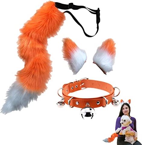 thoran Namaakbont oren staart | Nepbont oren en staart set | Oor Staart Set voor Volwassen Kinderen Halloween Fancy Party Cosplay Kostuum Geschenken