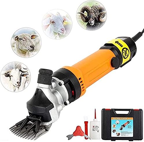 QHYTL Professional Sheep Hair Trimmer Electric Sheep Shears, 450W Sheep Shearer Shears Clipper, Pet Grooming Shearing Shaver Trimmer, Dog Haircut Machine, 6 Speed - for Sheep Dogs Animal Livestock with Thi