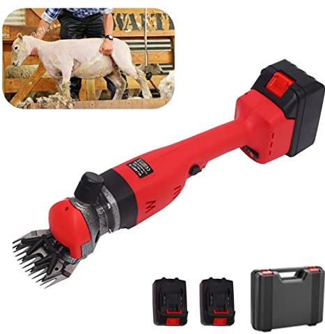 QHYTL Livestock Electric Clipper, Portable 800W Electric Sheep Shears Pro Machine Sheep Scissors Electric Goat Shears Clipper for Farm Supplies Professional Heavy Duty Electric Shearing Clippers with 6 Spe