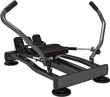 DJGA-JDFH Opvouwbare Roeimachines Opvouwbare Sit Up Bench Fitness Machine Thuis Hydraulisch Multifunctioneel Indoor Fitness Roeiapparaat 360 graden Full Body Sport Zweten Oefenapparatuur (zwart 1100x572mm)