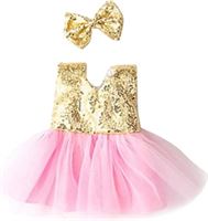 tellaLuna Dress Up Gouden Pailletten Roze Gaas Rok 18 Inch Shaf Pop Kleding Accessoires (Niet Inclusief Schoenen)