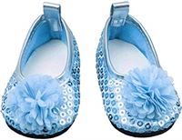 Deanyi Glitter Doll Schoenen Bloemen Jurk Schoen Voor 18 Inch Onze Generatie Meisje Pop Baby Poppen Accessoires 1 Paar Blauw