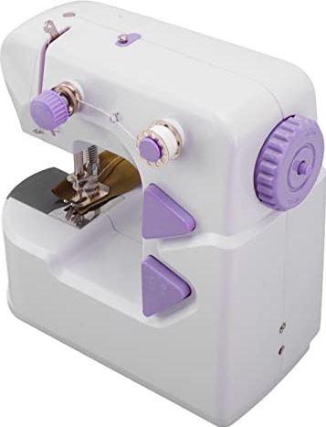 Aumoo Mini-naaimachine, LED-licht draagbare naaimachine Roestvrijstalen veiligheidswacht voor ambachtslieden EU-stekker