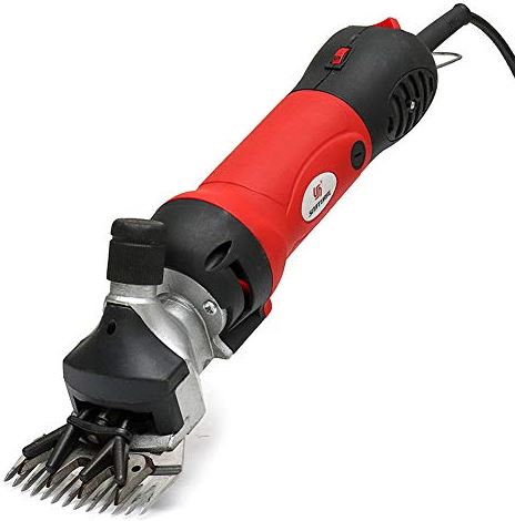 QHYTL Professional Heavy Duty Electric Sheep Shearing Machine Clippers,500W & 6 Speeds Adjustable Sheep Shears Grooming Supplies for Shaving Fur Wool in Livestock,UK Plug and Free Suitcase,Green (Red)