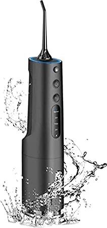 FMOPQ Cordless Water Flosser 360ML Water Tank Dental Oral Irrigator with 4 Modes IPX 7 Waterproof (Color : Black)