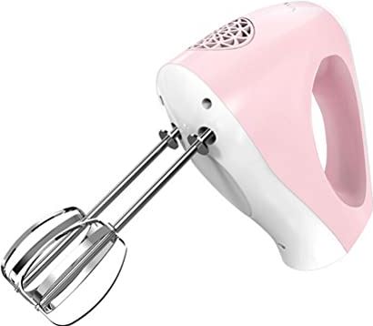 FMOPQ Hand Mixer Electric 3-Speed Ultra Power Kitchen Mixer Handheld Mixer 2 Stainless Steel Accessories for Egg Cake Cream Pink
