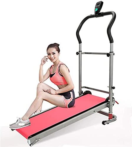 FMOPQ Treadmill Folding Electric Motorised Walking Running Exercise Fitness Machine with Foam Handle LCD Display Height Adjustable Steel Frame Incline Compact Design