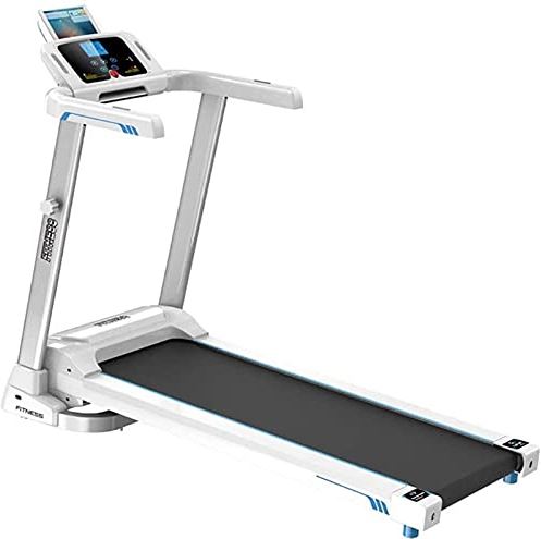 FMOPQ Folding Treadmill with LED Display Silent Weight Loss Folding Home Treadmill Load 120Kg White Durable Fitness Equipment