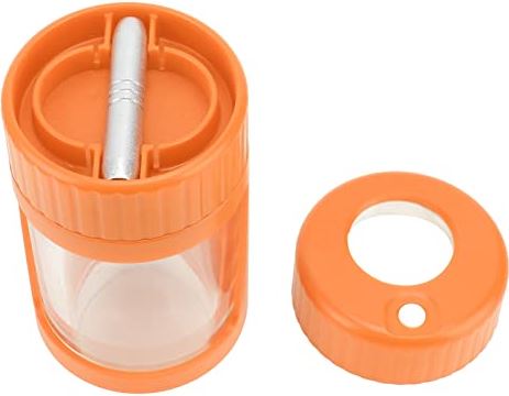 CHDE Vergrootglas Luchtdichte pot, LED-licht Waterdicht gesplitst oplichtend LED-sigarettenpotje voor thuis Oranje