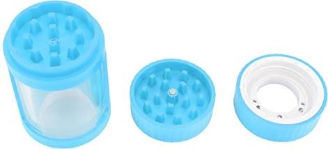 CHDE Vergrootglas Luchtdichte pot, LED-licht Waterdicht gesplitst oplichtend LED-sigarettenpotje voor thuis Blauw