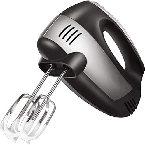 FMOPQ Hand Mixer Electric 5 Speeds 4 Stainless Steel Accessories Handheld Electric Mixer Stainless Steel Egg Whisk for Cake Baking Cooking