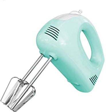 FMOPQ Hand Mixer Electric 5 Speed 120W Power Mixer Electric Handheld Kitchen Mixer with Stainless Steel Attachments (2 Beaters 2 Dough Hooks) - Green
