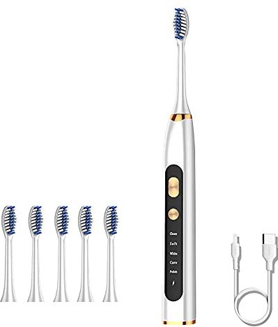 KAPOHU Elektrische tandenborstel elektrische tandenborstel Sonic elektrische tandenborstel oplaadbaar for 4-5 uur 5-modi om tanden oplaadbare elektrische tandenborstel te reinigen (kleur: C)