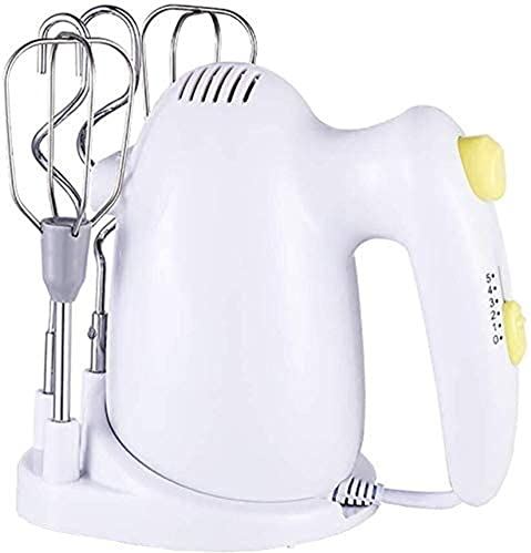 FMOPQ Hand Mixer 5 Speed Electric Kitchen Handheld Mixers with 4 Stainless Steel Attachments for Whipping/Mixing Cake Egg Cream Cookies (White)