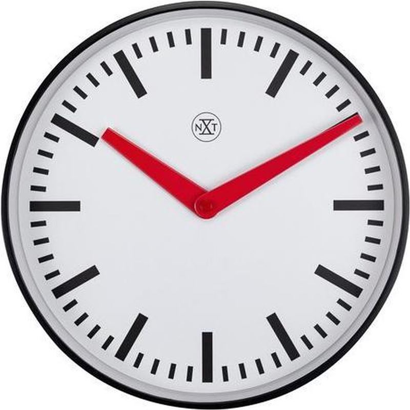 nXt Wall Clock 25,5 cm Silent Black/WhitePlasticnXt Newcastle Klok