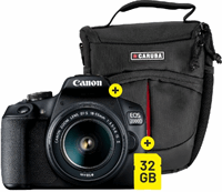 Canon EOS 2000D + EF-S 18-55MM IS II + SB100 tas + 32GB SDHC