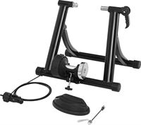Songmics Roller Trainer, magnetische fietsweerstandstrainer met ruisonderdrukkend wiel, opvouwbaar voor eenvoudig opbergen, zwart SBT01B
