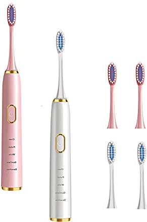 KAPOHU Elektrische tandenborstel elektrische tandenborstels zachte sonic paar tandenborstels volledig automatisch USB Oplaadbare zachte tandenborstels (2 stuks) (Kleur: C) (Color : C)
