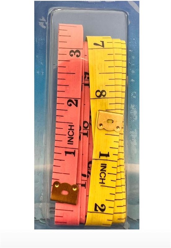 LH Meetlint - roze/geel - 150 cm - 2 stuk - Centimeter meetlint -