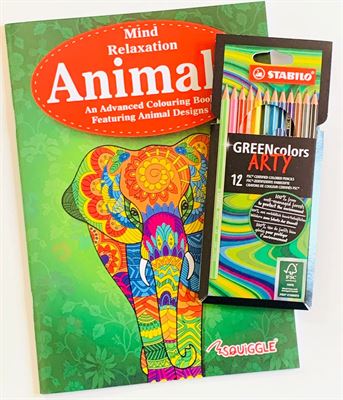Ontstaan bolvormig favoriete Squiggle Tekenset - Kleurboek dieren + STABILO kleurpotloden - Kleurboek  voor volwassen - Kleurpotloden - Kleurboek voor volwassenen - Kleurpotloden  voor volwassenen - Potloden - Tekenset volwassenen | Prijzen vergelijken |  Kieskeurig.nl