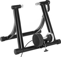 Songmics Hoppa! Rollentrainer, magnetische fietsweerstandstrainer met geluiddempend wiel, opvouwbaar, voor gemakkelijk opbergen, zwarte