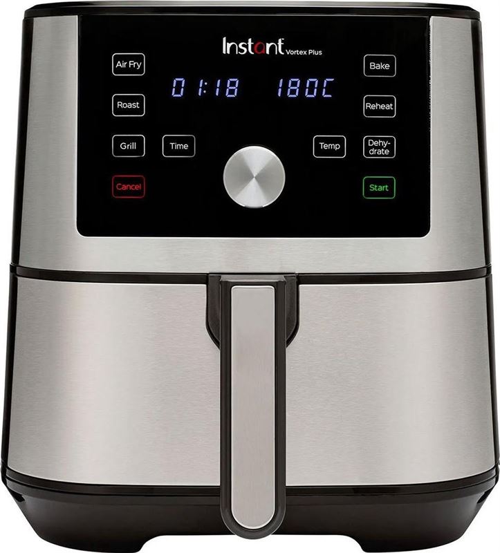 Instant Pot Instant Vortex Plus Air Fryer (6 Liter) - Supersnel: tot 20% sneller! - 6 One-Touch Programma's: Frituren, Roosteren, Broosteren, Bakken, Opwarmen en Dehydrateren