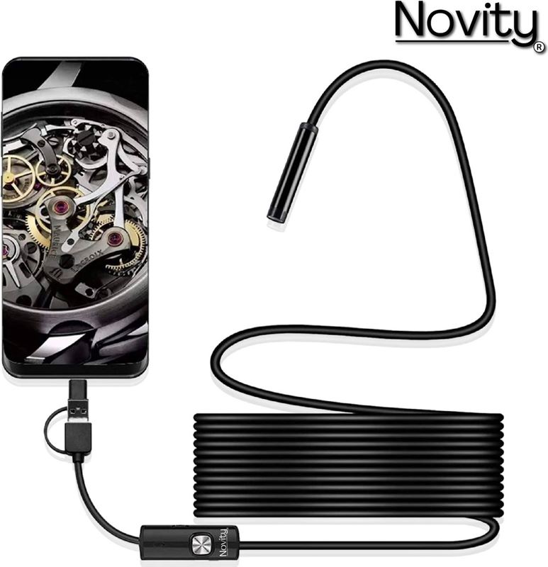 Novity Novity® 3-in-1 Endoscoop Inspectie Camera - Endoscoop Android - Inspectiecamera - Waterdicht - Makkelijk te gebruiken met USB/USB-C!!