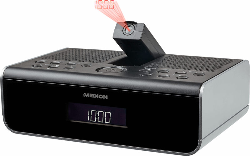 Medion LIFEÂ® P66258 DAB+ wekkerradio met tijdprojectie LCD display met achtergrondverlichting DAB+& PLL-UKW radio handmatige en automatische zen