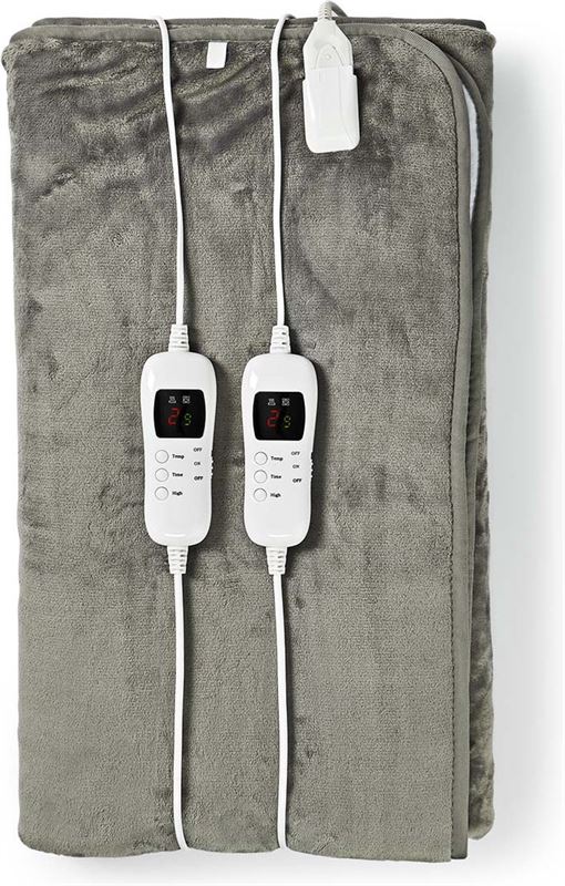 COCO Home Elektrische deken 2 persoons - Digitale display - Voorverwarmd bed - Temperatuur verschillend in te stellen - 160 x 140cm - Grijs