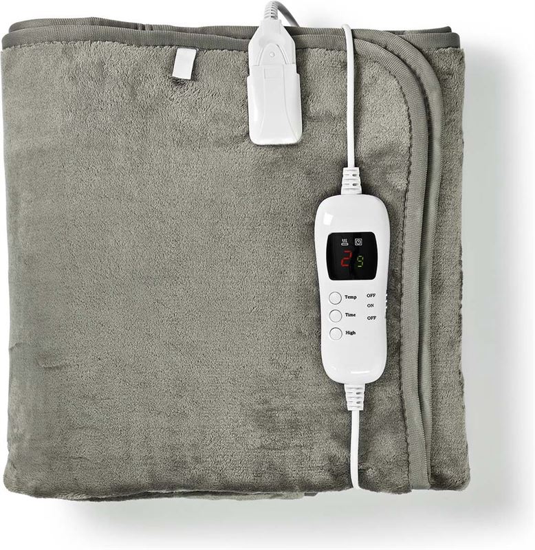 COCO Home Elektrische deken - 1 persoons boven en onderdeken - 3 Temperaturen met timer - Grijs - 150x80CM