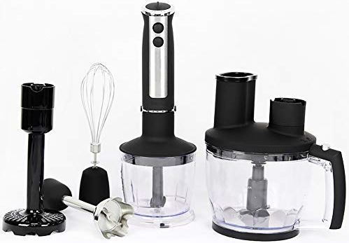 Wjsw Handmixer 800 watt krachtig, zwart - multifunctionele aanvullende voedselkookmachine, 4-in-1 handmatige mixer,